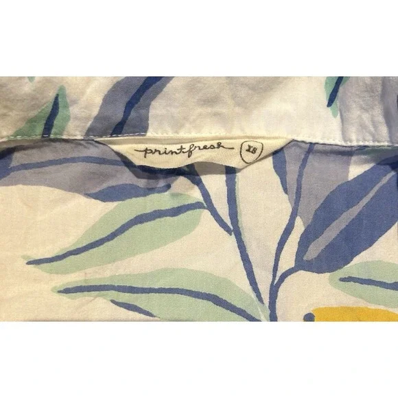 Print Fresh Sleep‎ Shirt Pajamas Lemon Zest Size XS Button Down Nightgown